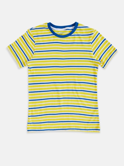 Pantaloons Junior Boys Yellow Striped T-shirt