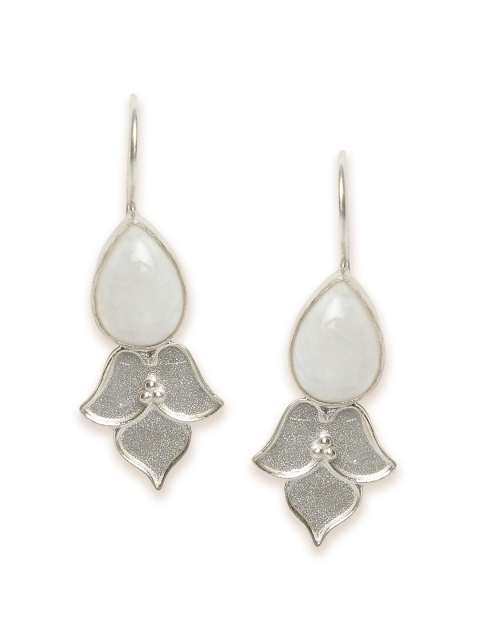 Fabindia Silver-Toned Contemporary Drop Earrings