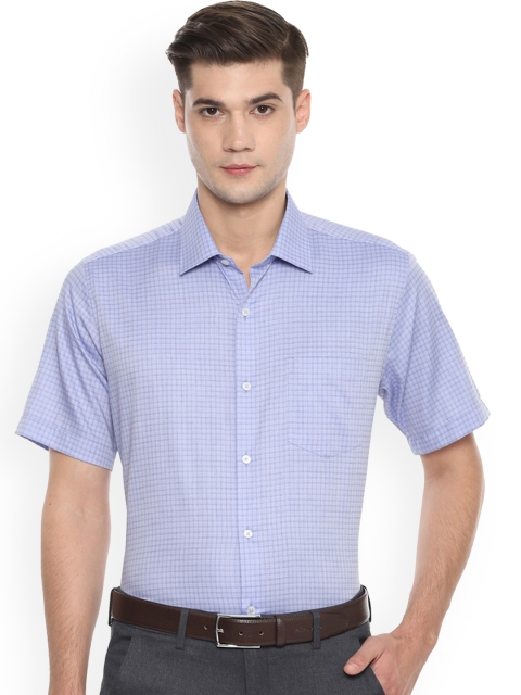 Van Heusen Men Purple Checked Formal Shirt