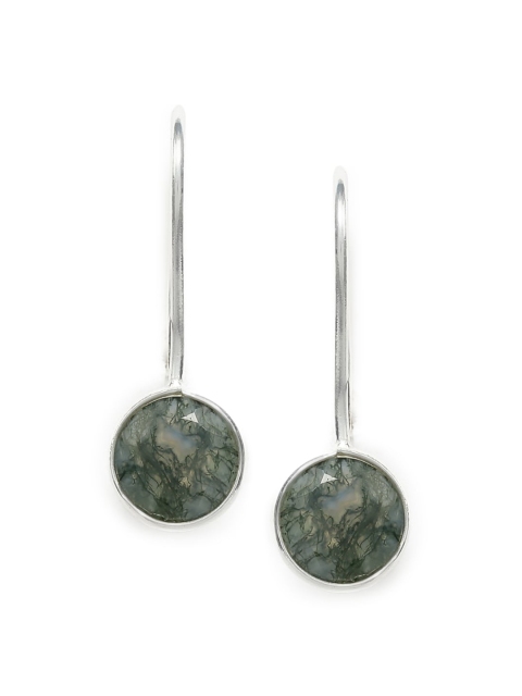 Fabindia Grey Double Sided Circular Drop Earrings