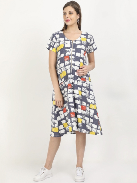 The Mom Store Multicoloured Maternity and Nursing Dress, Multi