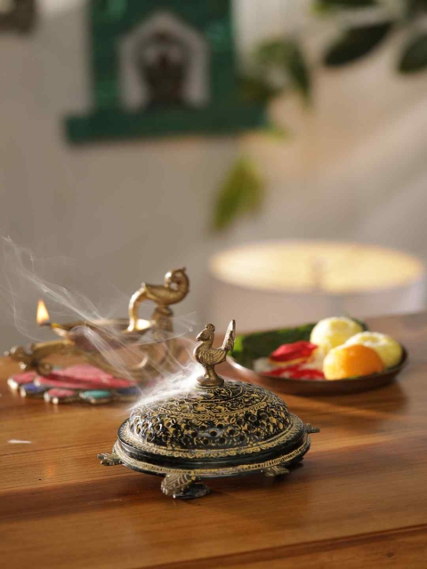 Amoliconcepts Gold-Toned Antique Finish Incense Burner