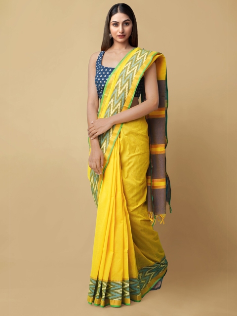 Unnati Silks Women Yellow & Green Pure Handloom Chettinad Cotton Silk Sustainable Saree
Unnati Silks Women Yellow & Green Pure Handloom Chettinad Cotton Silk Sustainable Saree