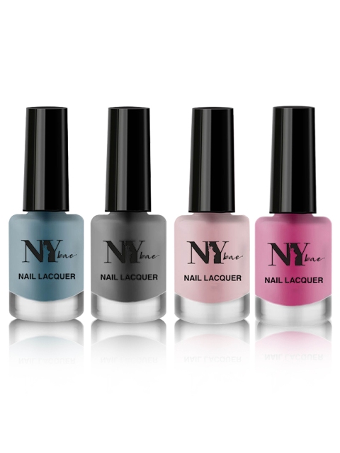 NY Bae Set of 4 Matte Nail Enamel, Grey