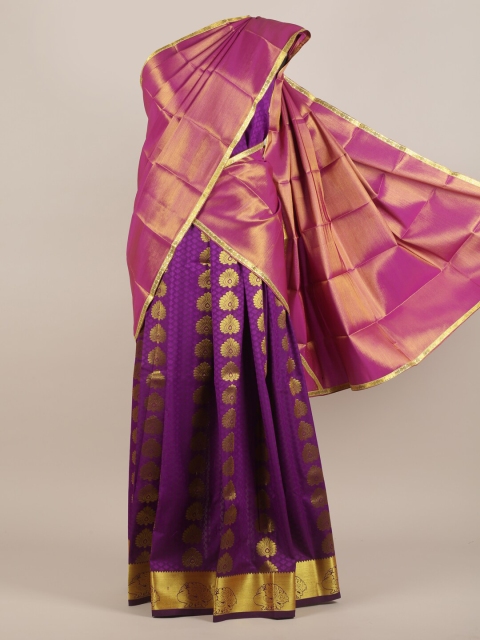 Pothys Women Traditional Pink and Violet Half Saree