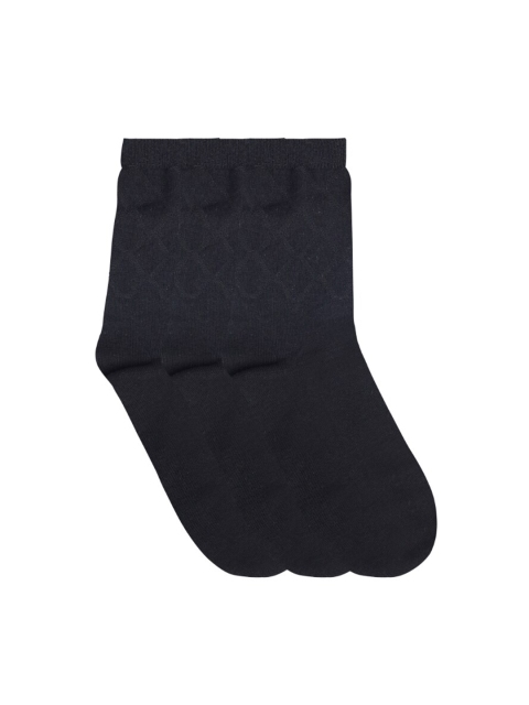 N2S NEXT2SKIN Men Pack Of 3 Black Solid Above Ankle Socks