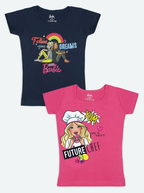 Barbie Girls Multicoloured 2 Printed T-shirt, Multi
