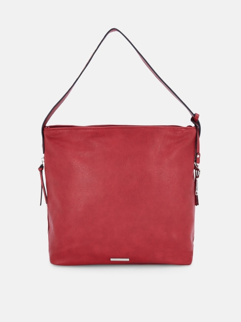 Forever Glam by Pantaloons Red Leather Shopper Hobo Bag