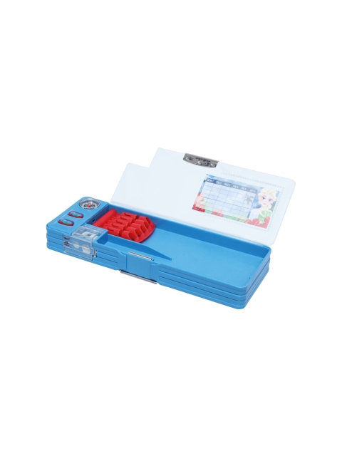Disney Girls Blue & Red Frozen Printed Magnetic Pencil Box