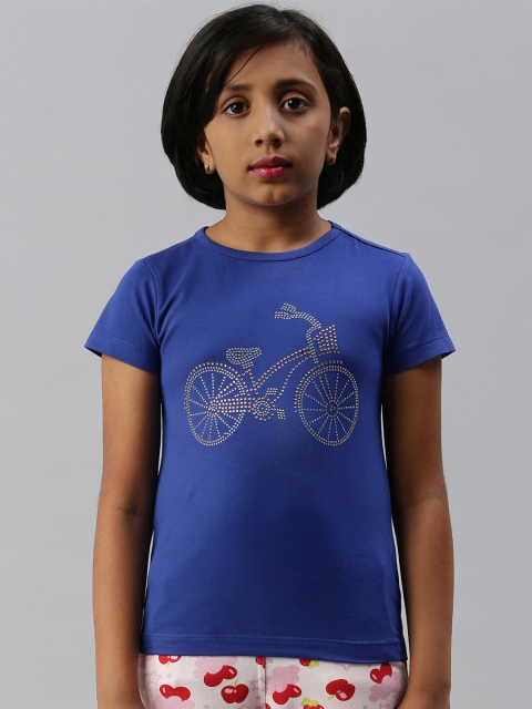 Kryptic Girls Blue Printed T-shirt