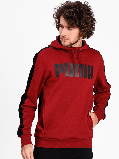 Puma Men Red Printed Contrast Hoody