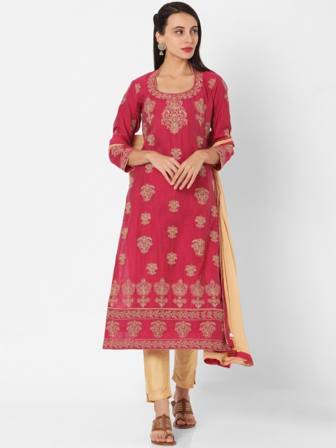 SALWAR STUDIO Women Pink & Beige Ethnic Motifs Printed Kurta with Churidar & With Dupatta
SALWAR STUDIO Women Pink & Beige Ethnic Motifs Printed Kurta with Churidar & With Dupatta