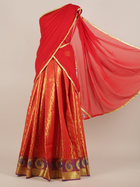 Pothys Women Traditional Red Half Saree