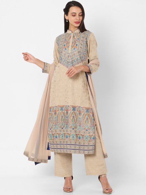 SALWAR STUDIO Women Beige Floral Embroidered Kurta with Palazzos & With Dupatta
SALWAR STUDIO Women Beige Floral Embroidered Kurta with Palazzos & With Dupatta