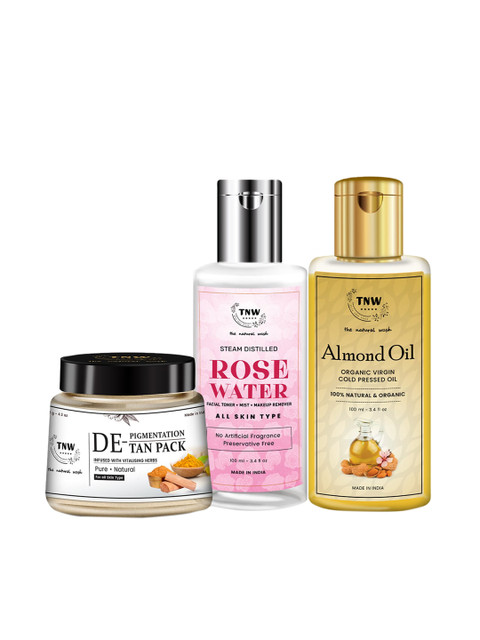 TNW The Natural Wash Combo of 3 Almond Oil 100 ml, De-tan Face Pack 120 Gm & Rose Water 100 ml, Multi
TNW The Natural Wash Combo of 3 Almond Oil 100 ml, De-tan Face Pack 120 Gm & Rose Water 100 ml, Multi