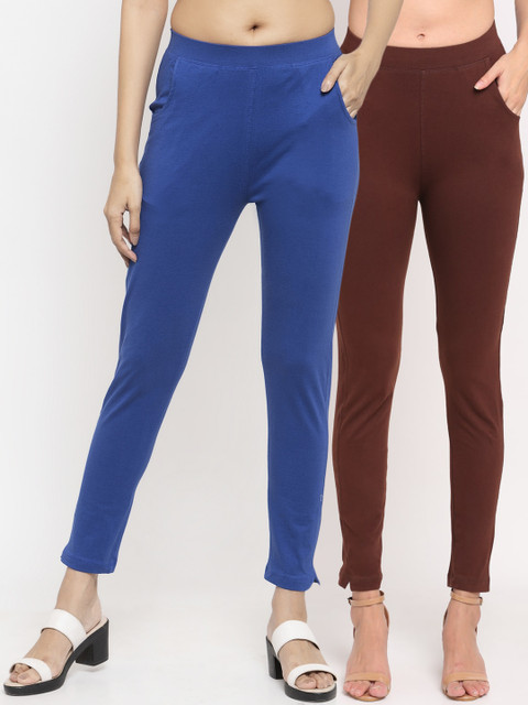 NEUDIS Women Pack Of 2 Solid Straight-Fit Ankle-Length Leggings, Brown
NEUDIS Women Pack Of 2 Solid Straight-Fit Ankle-Length Leggings, Brown