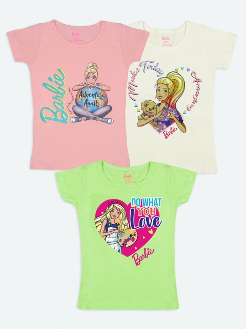 Barbie Girls Set of 3 Multicolored Humor Printed Cotton Round Neck T-shirt, Fluorescent green
Barbie Girls Set of 3 Multicolored Humor Printed Cotton Round Neck T-shirt, Fluorescent green