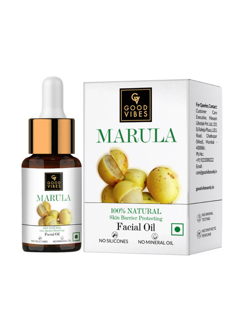 Good Vibes 100% Natural Marula Skin Barrier Protecting Facial Oil 10 ml, Transparent
Good Vibes 100% Natural Marula Skin Barrier Protecting Facial Oil 10 ml, Transparent