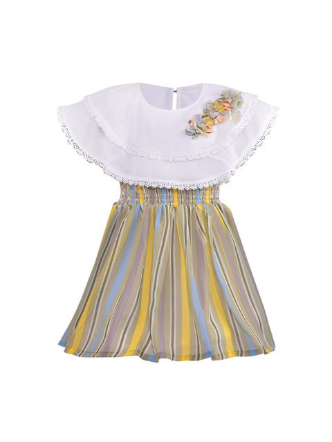Wish Karo Girls Yellow Striped Fit & Flare Georgette Dress
Wish Karo Girls Yellow Striped Fit & Flare Georgette Dress