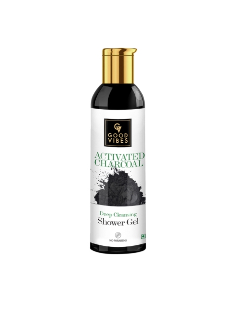 Good Vibes Activated Charcoal Deep Cleansing Shower Gel 200 ml, Transparent