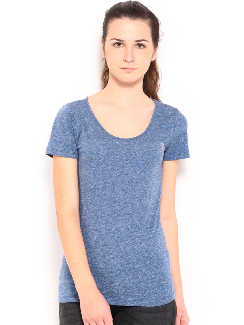 Puma Women Blue Melange Ferrari Shield T-shirt