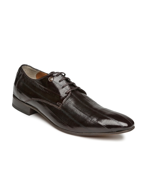 Ruosh Wedding Men Dark Brown Leather Oxford Shoes