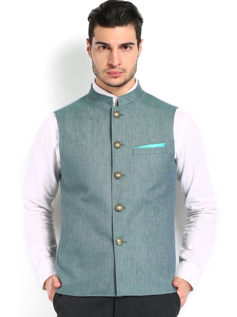 Peter England Men Green & Purple Waistcoat