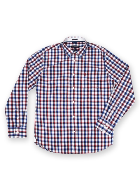 U.S. Polo Assn. Men Red & Black Checked Tailored Fit Casual Shirt