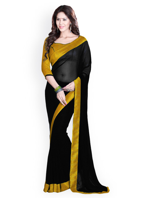MIRCHI FASHION Black Georgette Fashion Saree 
MIRCHI FASHION Black Georgette Fashion Saree