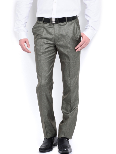 Solemio Men Brown Slim Fit Formal Trousers