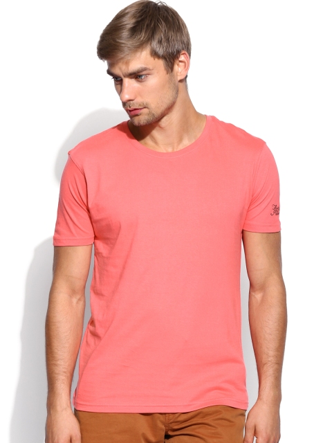 Flying Machine Men Coral Pink T-shirt
