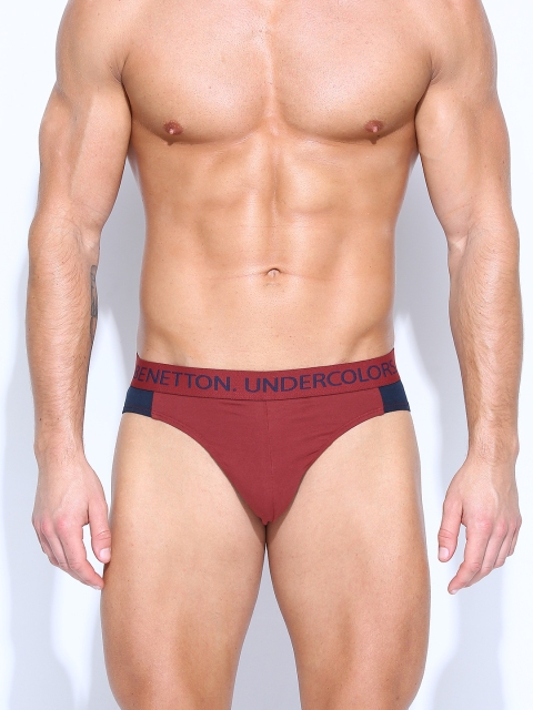 Undercolors of Benetton Men Maroon & Navy Briefs 14P3680V205DI