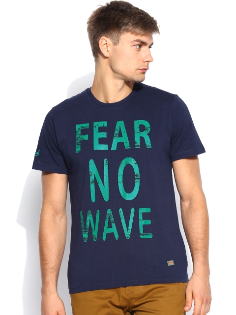 IZOD Men Navy Printed T-shirt, Navy blue