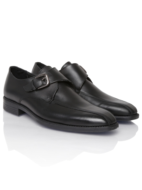 Van Heusen Men Black Leather Semiformal Shoes