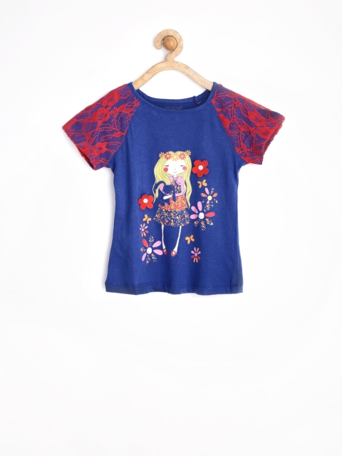 MeeMee Girls Blue Printed Top