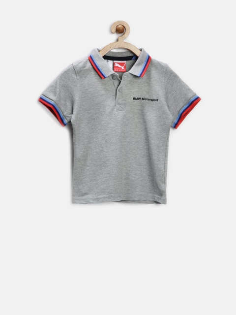 PUMA Boys Grey Melange BMW Motorsport Polo T-shirt