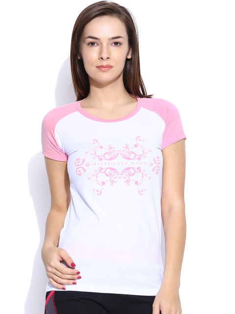 Lovable Sports White & Pink Printed Top