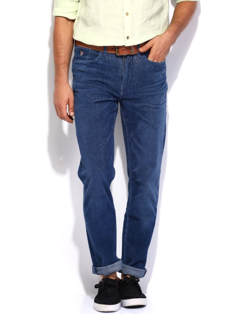 U.S. Polo Assn. Blue Delta Slim Tapered Fit Corduroy Trousers