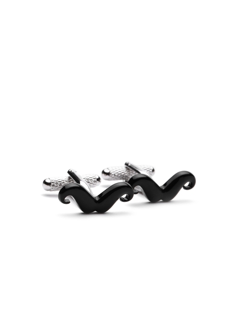 Alvaro Castagnino Black & Silver-Toned Cufflinks