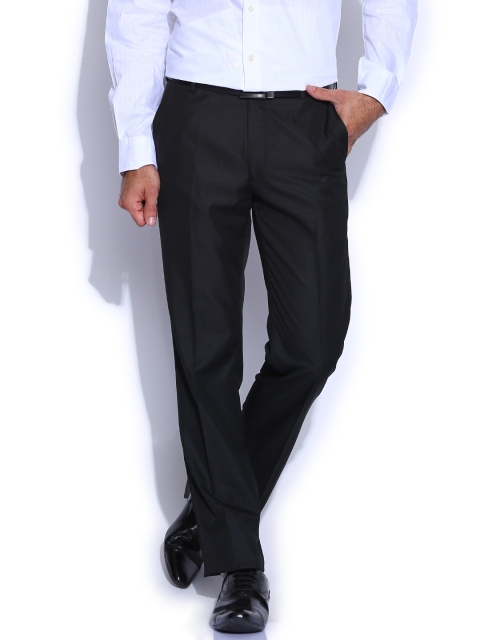 Arrow Black Smart Fit Formal Trousers