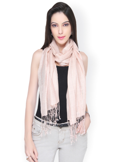 Beige Striped Scarf