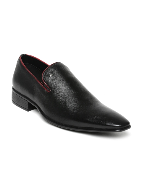 Alberto Torresi Men Black Textured Leather Semiformal Shoes