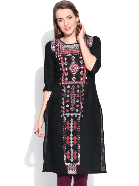 Aurelia Black Printed Kurta