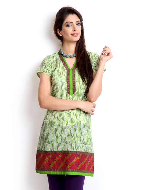 Aurelia Women Green & Off-White Printed Kurta
Aurelia Women Green & Off-White Printed Kurta