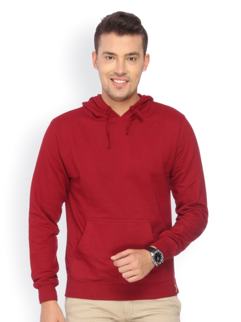 Campus Sutra Men Pack of 2 Maroon Hooded Sweatshirts