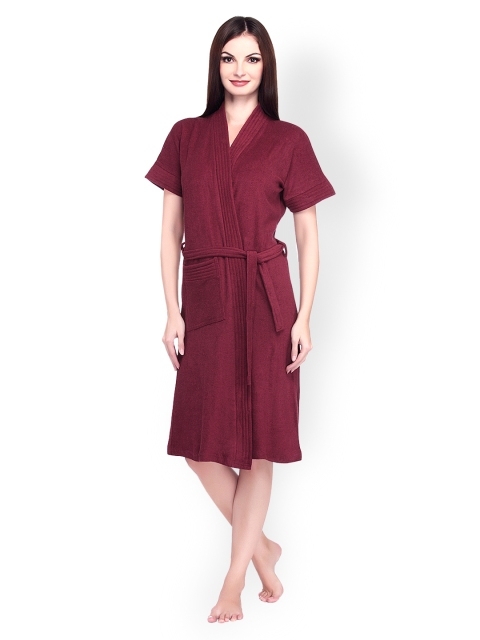 Sand Dune Women Maroon Bathrobe