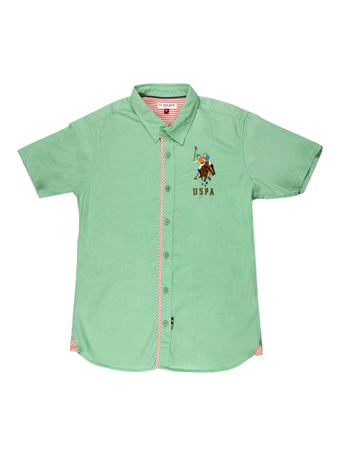 U.S. Polo Assn. Kids Boys Green Shirt
