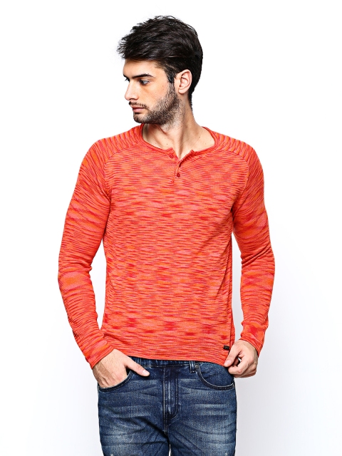 United Colors of Benetton Men Orange Sweater