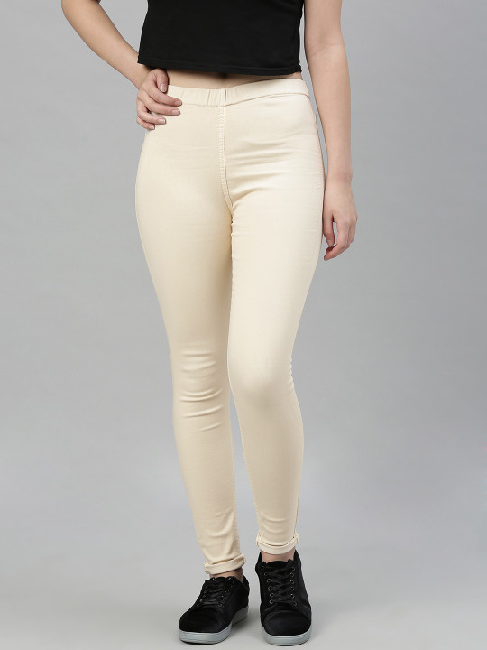 Solid Women ADBUCKS Jeggings for Slim 