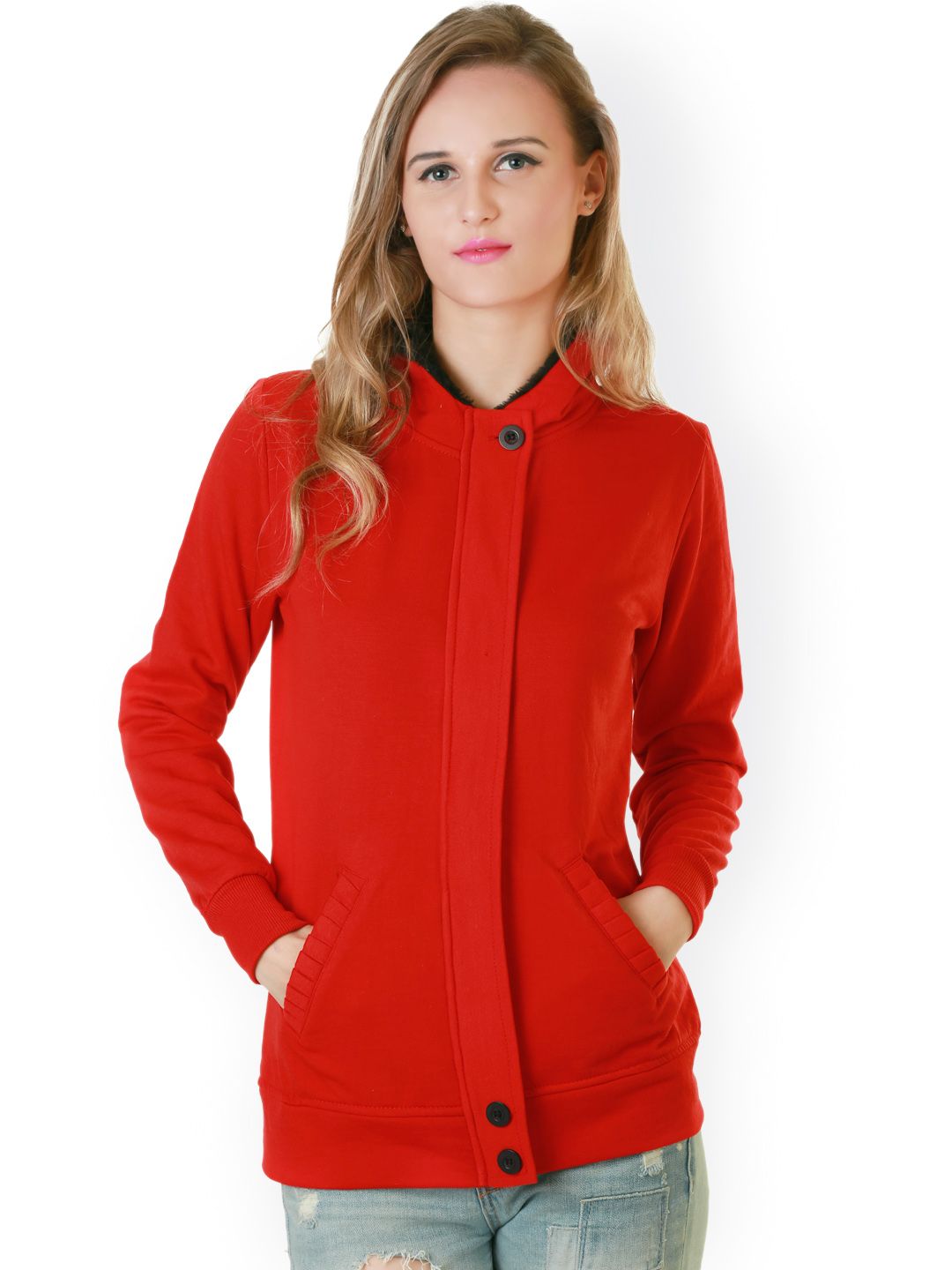 Belle Fille Red Hooded Jacket Price in India